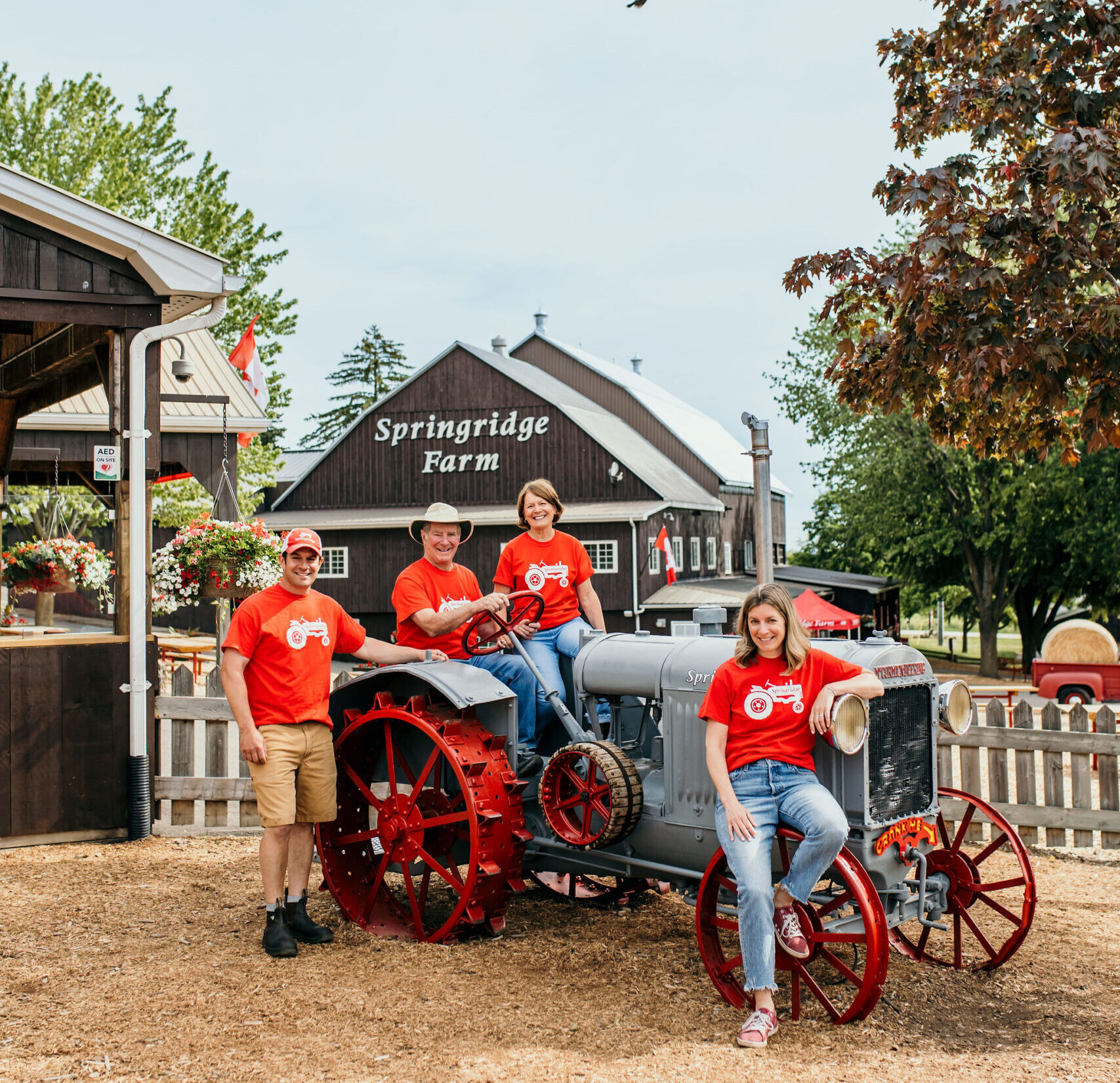 family on tractor